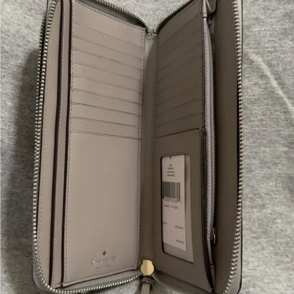 Kate Spade Gray Leather Wristlet - Picture 2 of 3